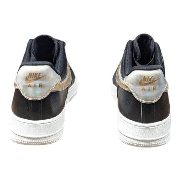 NIKE Air Force 1 Low 'Metallic Swoosh Black' Sneakers Size 9.5 - Picture 5 of 16